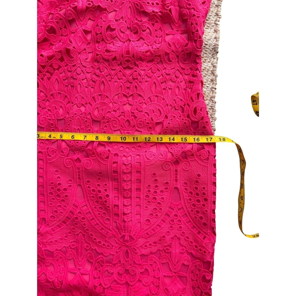 Pink Lace Dress Sleeveless High Neck V-Cutout‎ D3515 Size 4 - Picture 6 of 9